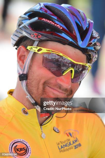 Race leader, Artem Ovechkin from Terengganu Team, seen during preparations ahead of the sixth stage, the 108.5km from Tapah to Tanjung Malim, of the...