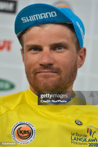 Artem Ovechkin from Terengganu Team, during the post stage press conference, as he keeps the Leader Yellow Jersey after the sixth stage, the 108.5km...