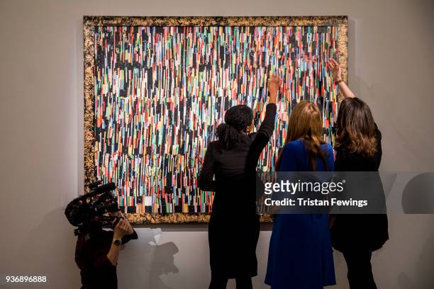 Chalk or Charcoal Q' by Pascale Marthine Tayou goes on view as part of Sotheby's Modern & Contemporary African Art at Sotheby's on March 23, 2018 in...