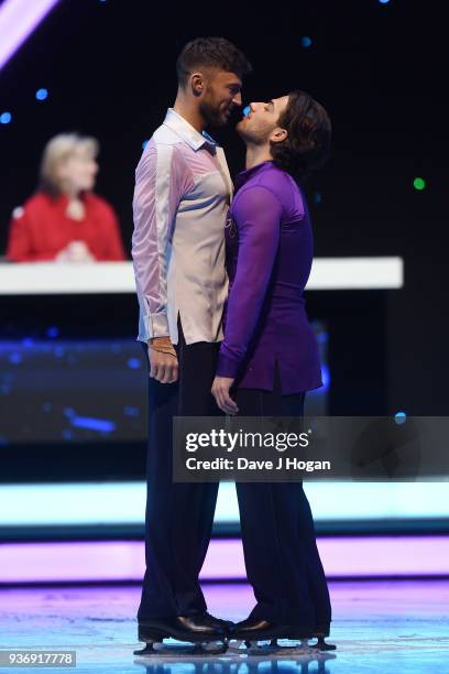 Kem Cetinay and Jake Quickenden during the Dancing on Ice Live Tour - Dress Rehearsal at Wembley Arena on March 22, 2018 in London, England.The tour...