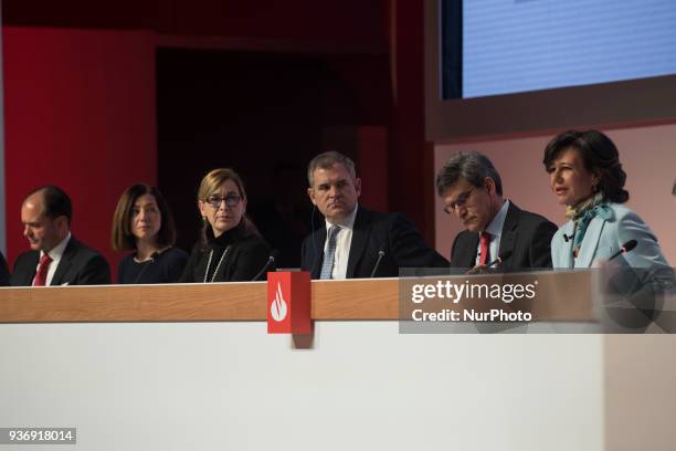 Intervention of the Group executive chairman of Banco Santander Ana Botin during the annual general meeting of shareholders of Banco de Santander in...