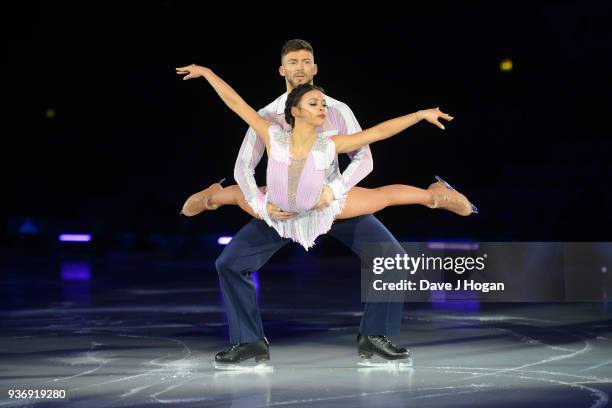 Vanessa Bauer and Jake Quickenden during the Dancing on Ice Live Tour - Dress Rehearsal at Wembley Arena on March 22, 2018 in London, England.The...