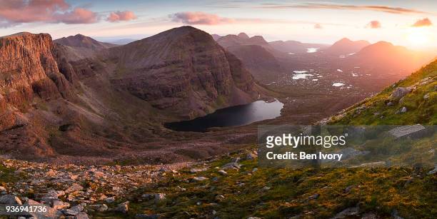 the view to beinn eighe - a ross stock pictures, royalty-free photos & images