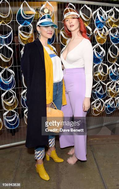 Andreea Cristea and Victoria Clay Wrangler Revival Blue & Yellow on March 22, 2018 in London, England.