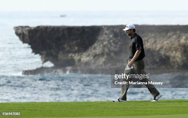 George McNeill walks along the 18th fairway during round two of the Corales Puntacana Resort & Club Championship on March 23, 2018 in Punta Cana,...