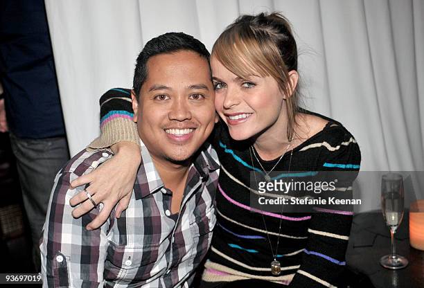 Actors Rembrandt Flores and Taryn Manning attend the Ubisoft and Oxygen YOUR SHAPE fitness game launch event featuring Jenny McCarthy at Hyde Lounge...