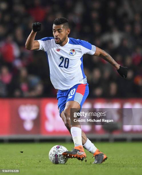 Anibal Godoy of Panema in action during the International Friendly match between Denmark and Panama at Brondby Stadion on March 22, 2018 in Brondby,...