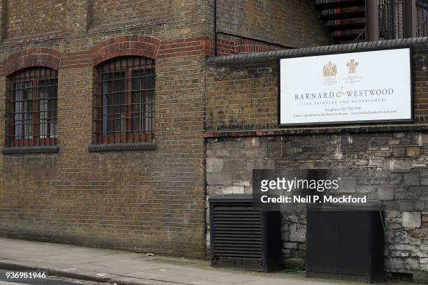 General view of Barnard & Westwood Fine Printers and Bookbinders, who are reported to be printing the invitiations for Harry and Meghan's upcoming...
