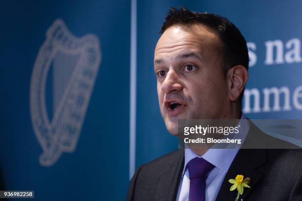 Leo Varadkar, Ireland's prime minister, speaks during a news conference following a summit of European Union leaders in Brussels, Belgium, on Friday,...