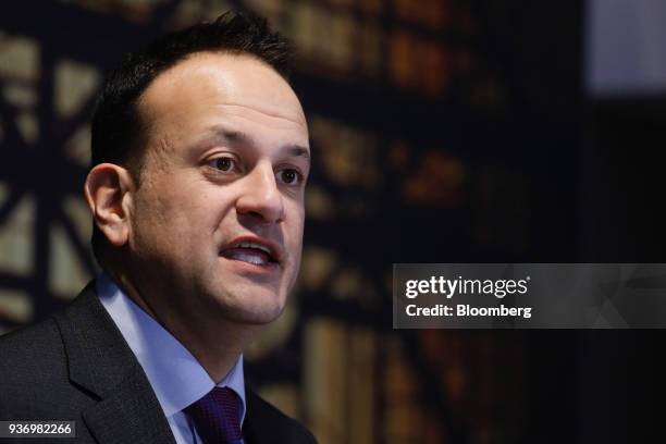 Leo Varadkar, Ireland's prime minister, speaks during a news conference following a summit of European Union leaders in Brussels, Belgium, on Friday,...