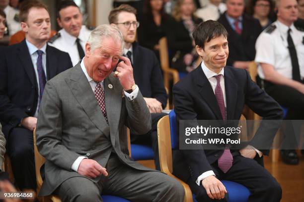 Prince Charles, Prince of Wales and Minister of State for Courts and Justice Rory Stewart watch a 20 minute perfomance of Bizet's Carmen by members...