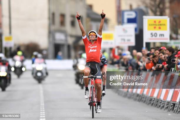 Arrival / Jarlinson Pantano of Colombia and Team Trek-Segafredo / Celebration / during the Volta Ciclista a Catalunya 2018, Stage 5 a 212,9km stage...