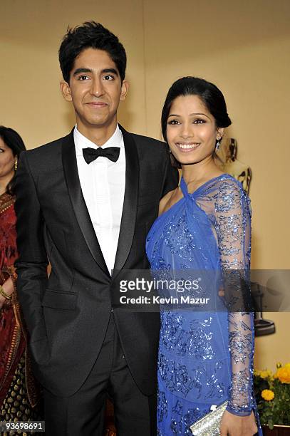Dev Patel and Freida Pinto arrives at the 81st Annual Academy Awards held at The Kodak Theatre on February 22, 2009 in Hollywood, California.