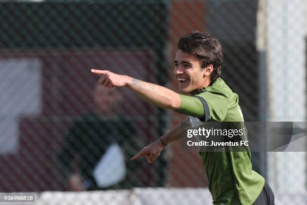 Sandro Kulenovic of Juventus celebrates after scoring a goal during the Viareggio Cup, quarter final match between Juventus U19 and Rijeka U19 at...