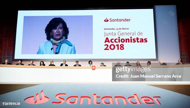 Banco Santander Chairman Ana Patricia Botin speaks during the Santander Bank Shareholders Meeting on March 23, 2018 in Santander, Spain.