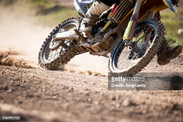 motocross bike race speed and power in extreme man sport ,sport action concept - motocross stockfoto's en -beelden