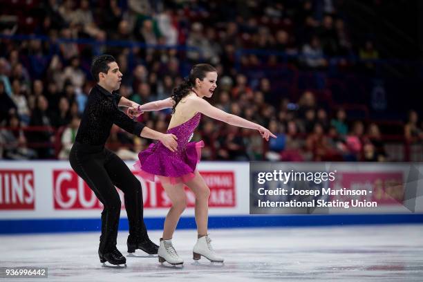 Anna Cappellini and Luca Lanotte of Italy compete in the Ice Dance Free Dance during day two of the World Figure Skating Championships at Mediolanum...