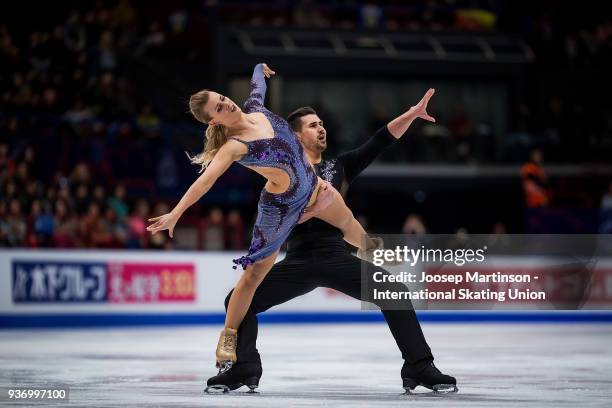 Madison Hubbell and Zachary Donohue of the United States compete in the Ice Dance Free Dance during day two of the World Figure Skating Championships...