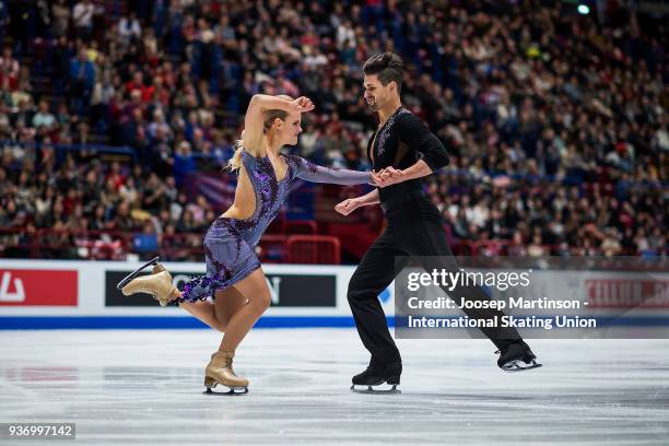 Madison Hubbell and Zachary Donohue of the United States compete in the Ice Dance Free Dance during day two of the World Figure Skating Championships...