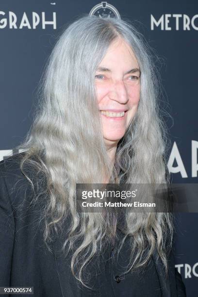 Patti Smith attends the Metrograph 2nd Anniversary Party at Metrograph on March 22, 2018 in New York City.