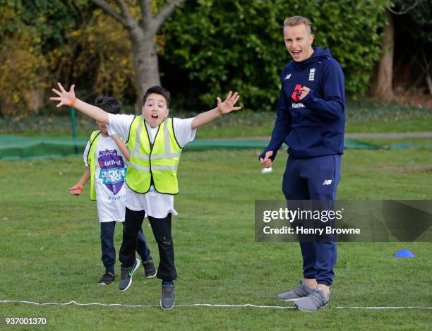 England cricketer Tom Curran during the NatWest CricketForce event at Ilford Cricket Ground on March 23, 2018 in Ilford, England.