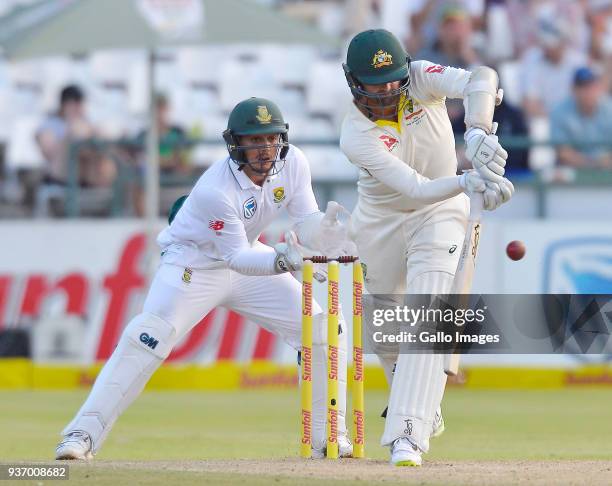 Nathan Lyon of Australia during day 2 of the 3rd Sunfoil Test match between South Africa and Australia at PPC Newlands on March 23, 2018 in Cape...