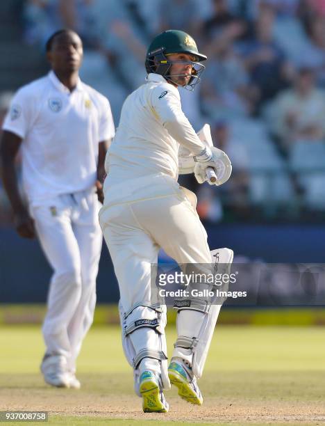Nathan Lyon of Australia during day 2 of the 3rd Sunfoil Test match between South Africa and Australia at PPC Newlands on March 23, 2018 in Cape...