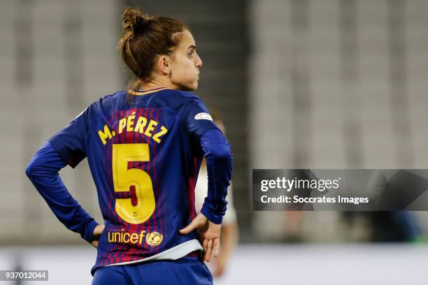 Melanie Serrano Perez of FC Barcelona Women during the match between Olympique Lyon Women v FC Barcelona Women at the Parc Olympique Lyonnais on...