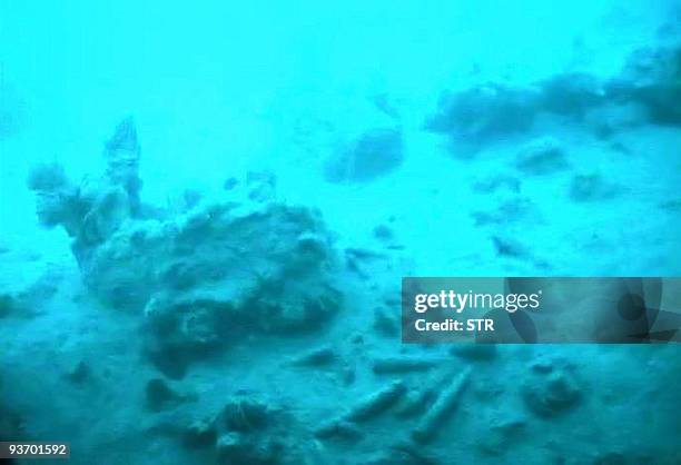 Recent picture of the remains of the bow of HMS Volage, a British destroyer that struck a mine off the Albanian port of Sarande on October 22, 1946....