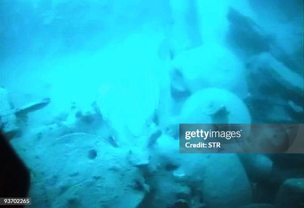 Recent picture of the remains of the bow of HMS Volage, a British destroyer that struck a mine off the Albanian port of Sarande on October 22, 1946....