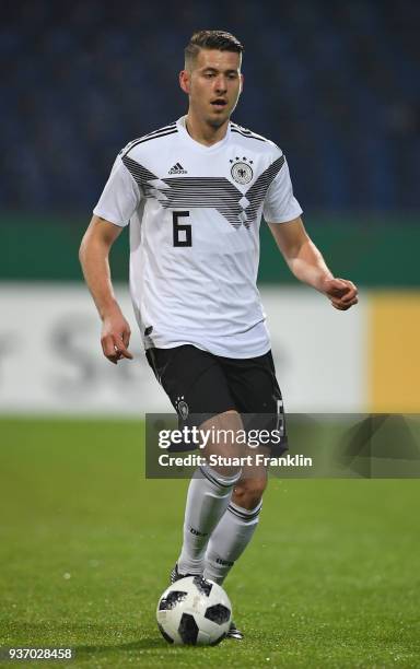 Waldemar Anton of Germany U21 in action during the 2019 UEFA Under 21 qualification match between U21 Germany and U19 Israel at Eintracht Stadion on...