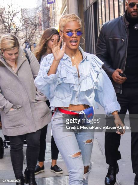 Teyana Taylor is seen on March 23, 2018 in New York City.