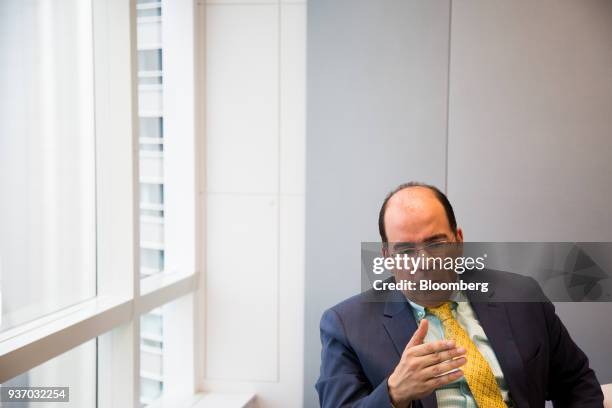 Francisco Rodriguez, economic adviser for the Progressive Advance Party Presidential Candidate Henri Falcon, speaks during an interview in Caracas,...