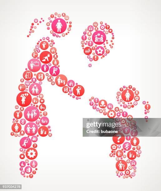 woman giving balloon to a girl women girl power icons vector background - teenager alter stock illustrations