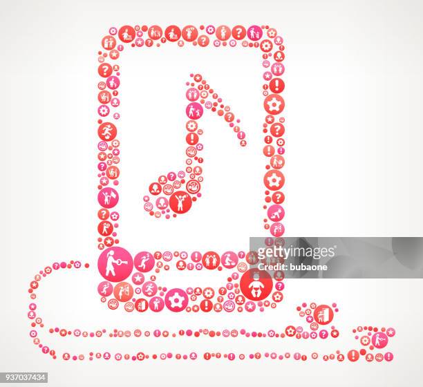 music player and headphones women female empowerment icons vector background - the sound of change live stock illustrations