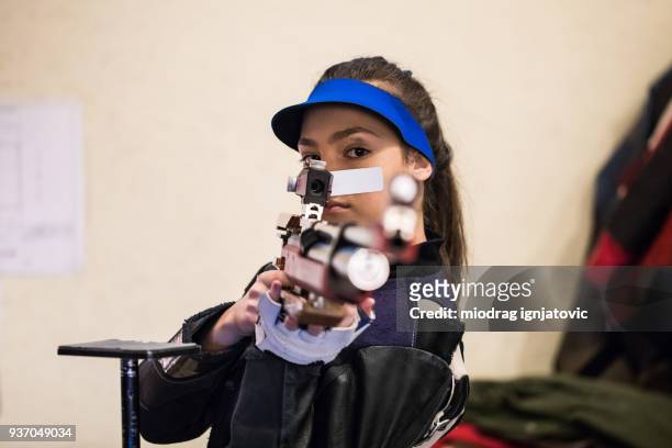 you are my target - air gun stock pictures, royalty-free photos & images
