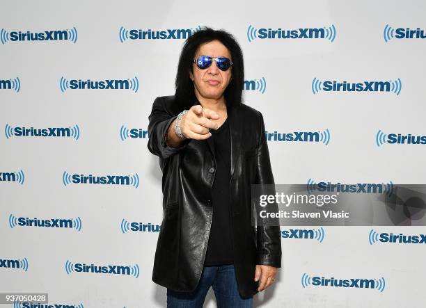 Musician Gene Simmons visits SiriusXM Studios on March 23, 2018 in New York City.