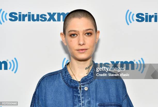 Actor Asia Kate Dillon visits SiriusXM Studios on March 23, 2018 in New York City.