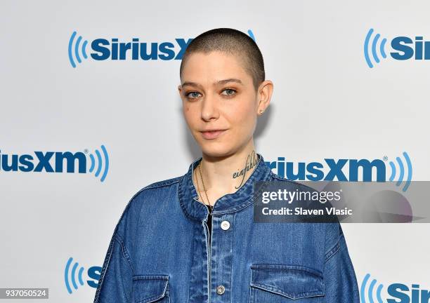 Actor Asia Kate Dillon visits SiriusXM Studios on March 23, 2018 in New York City.