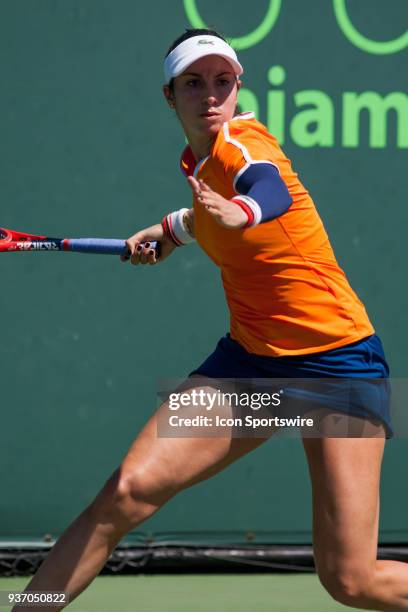 Christina Mchale in action on Day 4 of the Miami Open on March 22 at Crandon Park Tennis Center in Key Biscayne, FL.