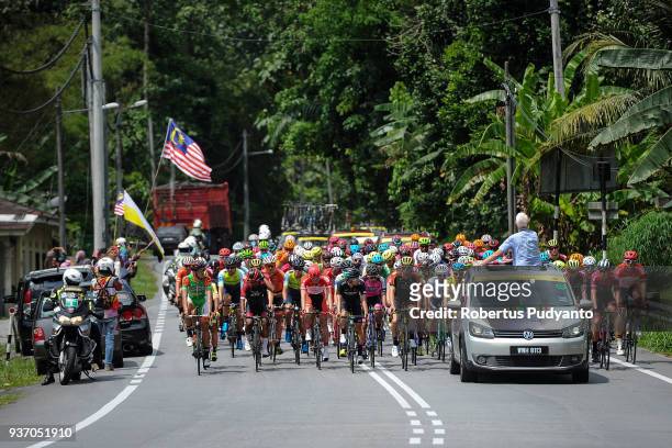 Riders compete during Stage 6 of the Le Tour de Langkawi 2018, Tapah-Tanjung Malim 108.5 km on March 23, 2018 in Tanjung Malim, Malaysia.
