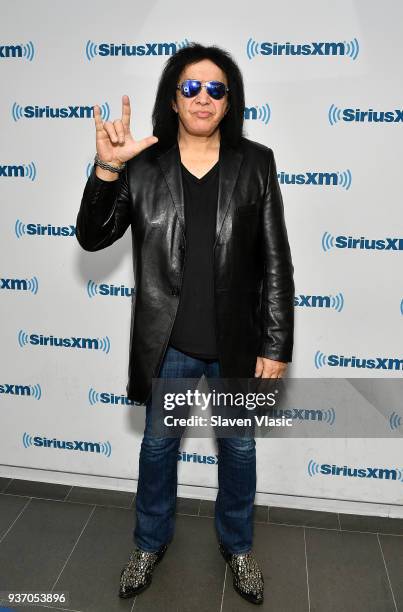 Musician Gene Simmons visits SiriusXM Studios on March 23, 2018 in New York City.