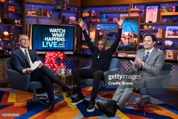 Pictured : Andy Cohen, Jay Pharoah and Bill Hader --