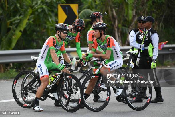 Bardiani CSF Italy riders relax after finished Stage 6 of the Le Tour de Langkawi 2018, Tapah-Tanjung Malim 108.5 km on March 23, 2018 in Tanjung...