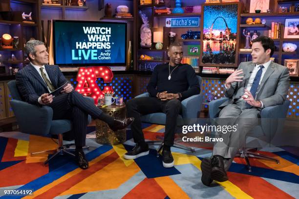 Pictured : Andy Cohen, Jay Pharoah and Bill Hader --