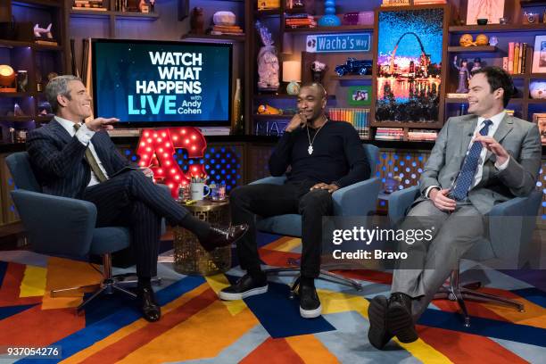 Pictured : Andy Cohen, Jay Pharoah and Bill Hader --