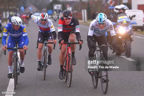 Gianni Moscon of Italy and Team Sky / Stefan Kung of Switzerland and Team BMC Racing Team / Zdenek Stybar of Czech Republic and Team Quick-Step...