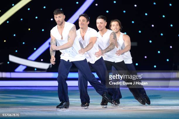 Jake Quickenden, Max Evans, Ray Quinn, Kem Cetiny during the Dancing on Ice Live Tour - Dress Rehearsal at Wembley Arena on March 22, 2018 in London,...