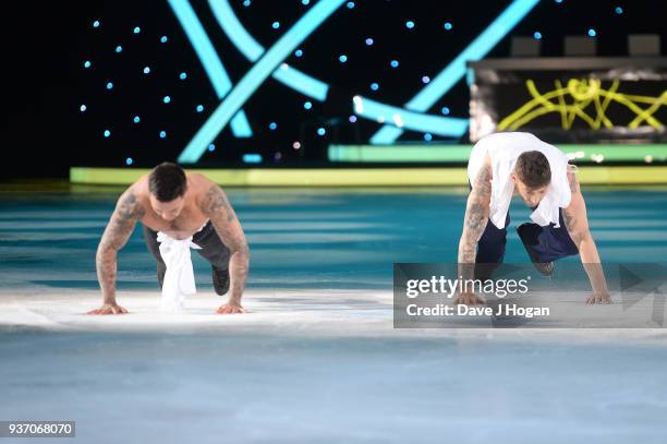 Ray Quinn and Jake Quickenden during the Dancing on Ice Live Tour - Dress Rehearsal at Wembley Arena on March 22, 2018 in London, England.The tour...