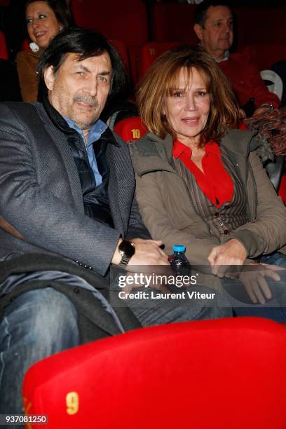 Actor Serge Riaboukine and Actress Clementine Celarie attend the "8th Festival2Valenciennes" on March 21, 2018 in Valenciennes, France.